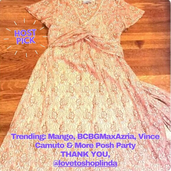 ASOS Coral Color Floral Lace Dress - Picture 12 of 13